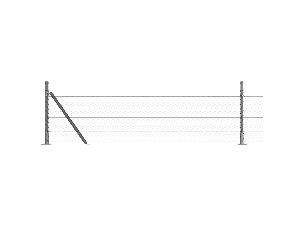 Conjunto 1 Poste De Cerca Vidaxl Cinzento Aço (100 X 0,4 M)