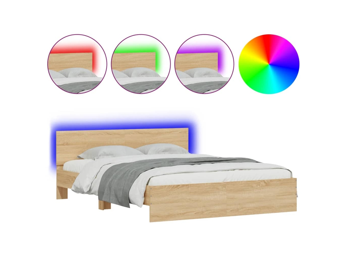 Bed Frame, Bed Frames Vidaxl Marrom Madeira Processada (150 X 200 Cm)