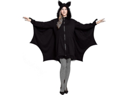 Vestido de Morcego Fasst para Halloween, Cosplay Vampiro, Preto, Confortável | S/MARCA