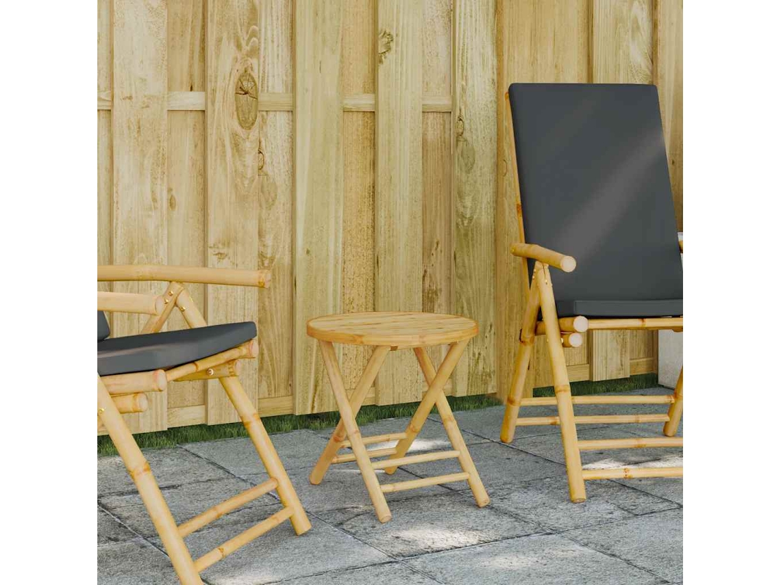 Vidaxl Mesa De Jardim Dobrável Ø45x45 Cm Bambu