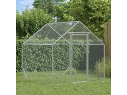 Vidaxl Gaiola Para Galinhas Prateado 200 X 170 X 177 Cm