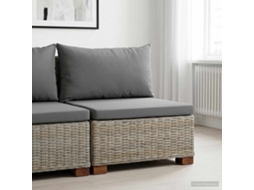 Vidaxl Sofá Médio Com Almofadas Gendt Rattan Natural Cinza Kubu