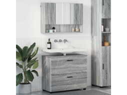 Vidaxl Conjunto De Móveis Para Banheiro 2 Unid. Cinza Sonoma
