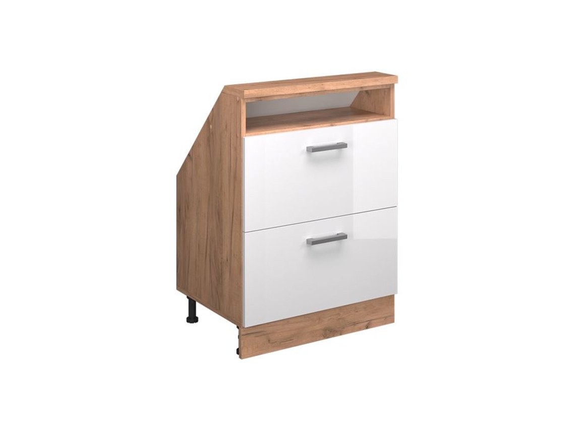 Móvel Sob Medida R Line VICCO 60cm com 2 Gavetas Branco Brilhante e Carvalho Dourado