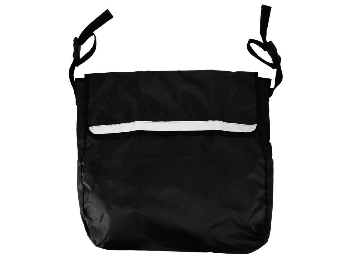 Bolsa Mochila Para Cadeira De Rodas Com Grande Capacidade E Faixa Reflexiva Preta
