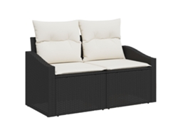 Conjunto 1 Sofá Exterior Vidaxl Preto Vime Pe (123 X 62 X 69 Cm)