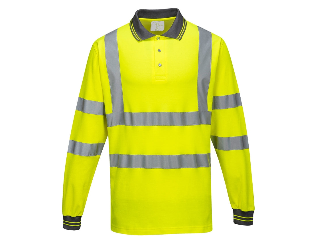 Polo Algodão Comfort Manga Longa Alta Visibilidade Amarelo / Xxxl