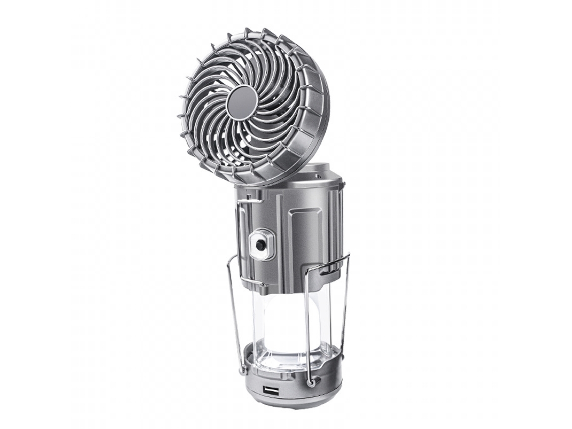 Ventilador Com Lanterna Led Solar Para Camping