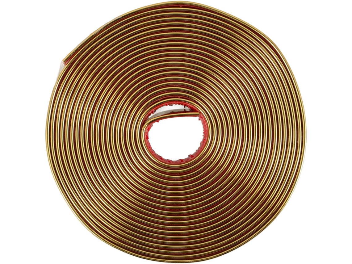 Fita adesiva dourada em PVC, removível e recortável, para decoração de paredes e bordas, ideal para faixas decorativas em paredes.