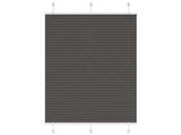 Vidaxl Preto Plissada Cega 110x100 Cm Largura Tecido 109,4cm Poliéster