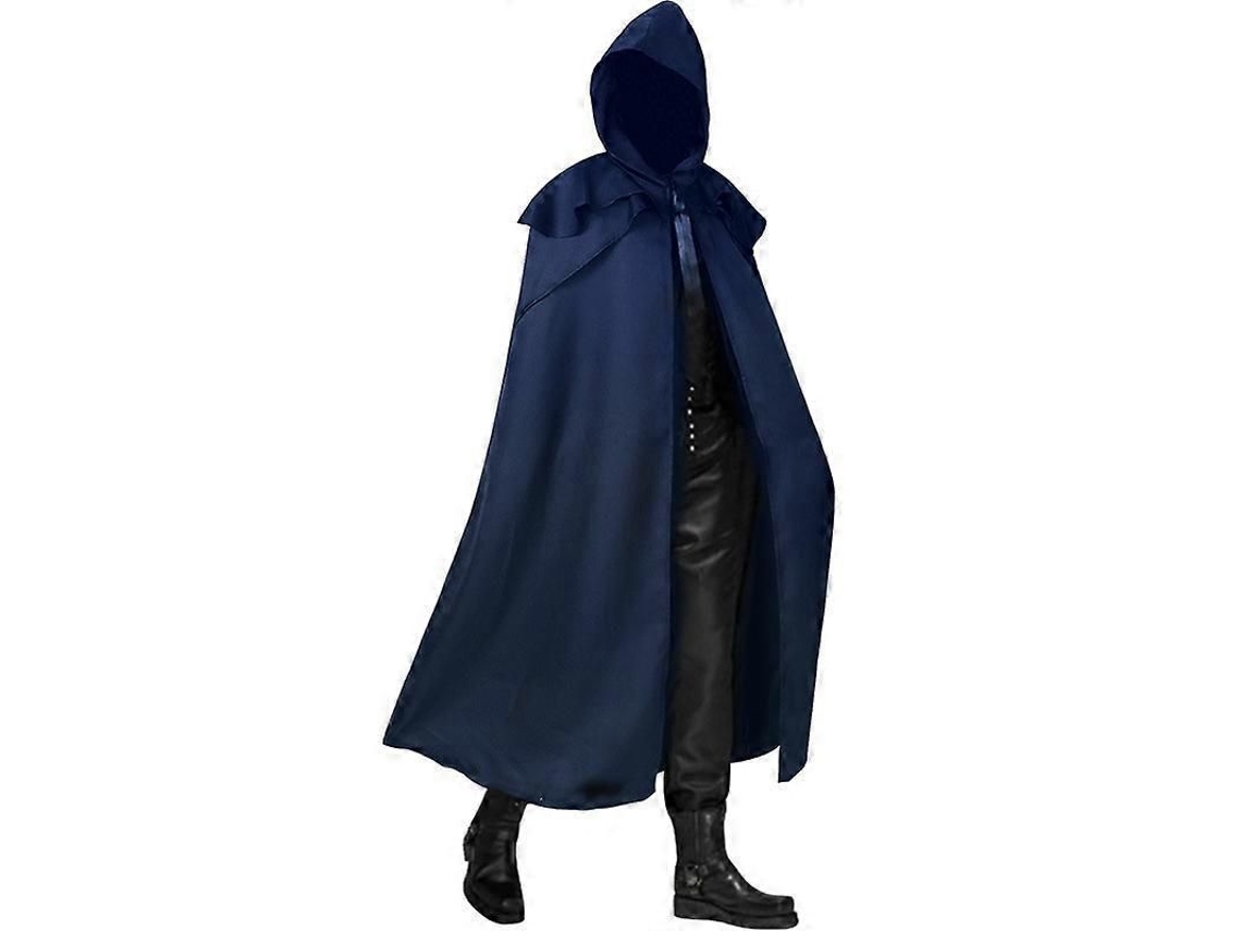 Capa De Monge Medieval Mago Para Disfraz De Halloween Carnaval Adultos Azul S S Azul