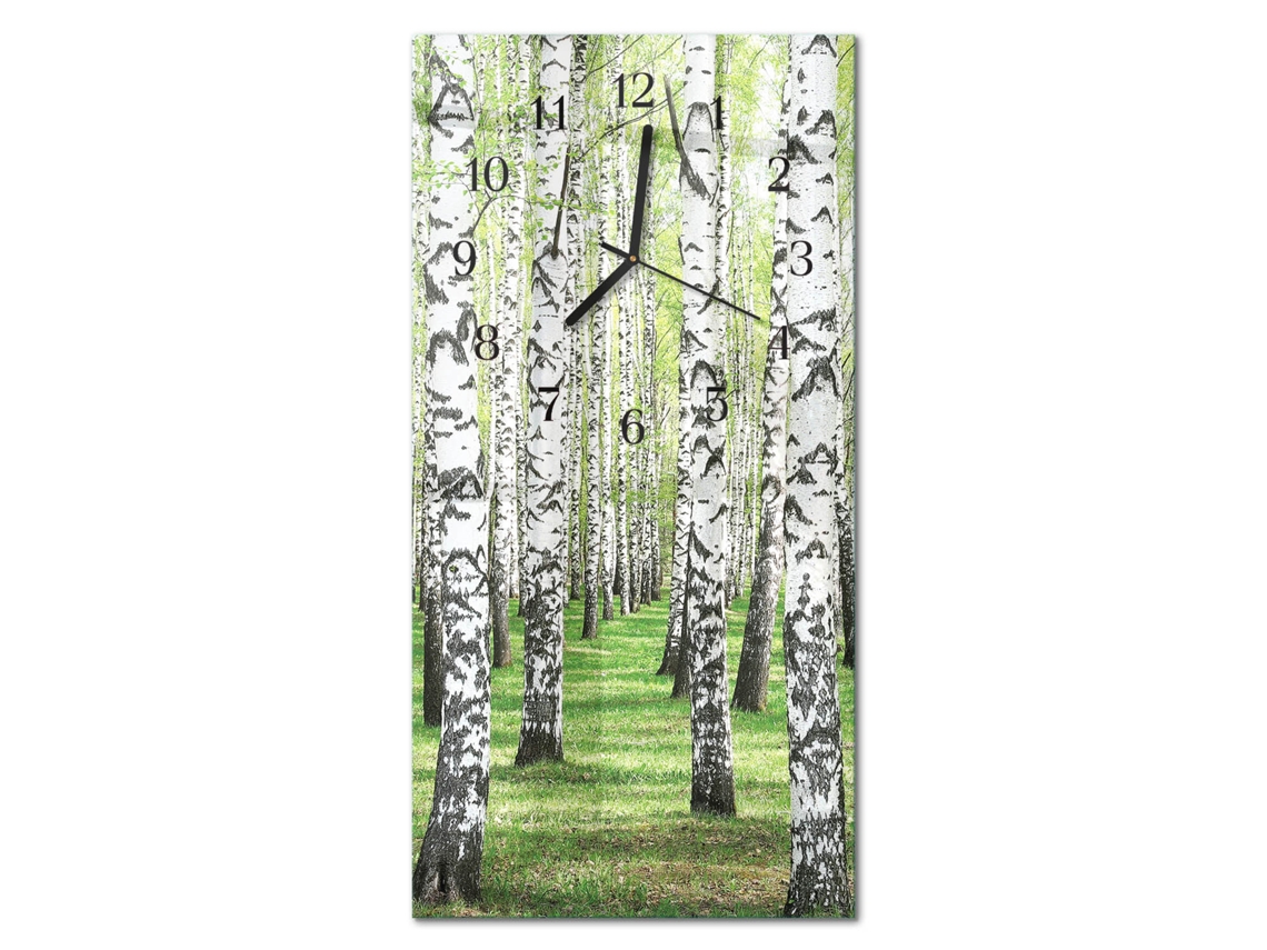 Relógio De Parede De Vidro Verde Espelharte (30x60 Cm)