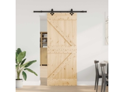 Vidaxl Porta Deslizante Narvik Natural E Preto 85 X 210 Cm (152,5 Cm)