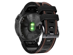 Bracelete Silicone Liberação Rápida Linha de Costura de Três Cores para Garmin Descent G1/Instinct 2/Epix Gen2 Preto