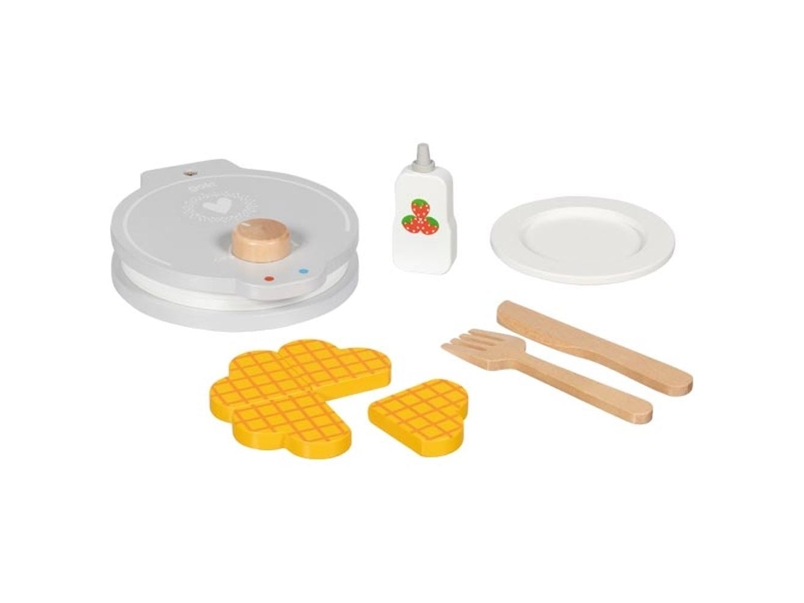 Conjunto De Brinquedo De Madeira Goki Para Waffles Com Acessórios 9 Peças