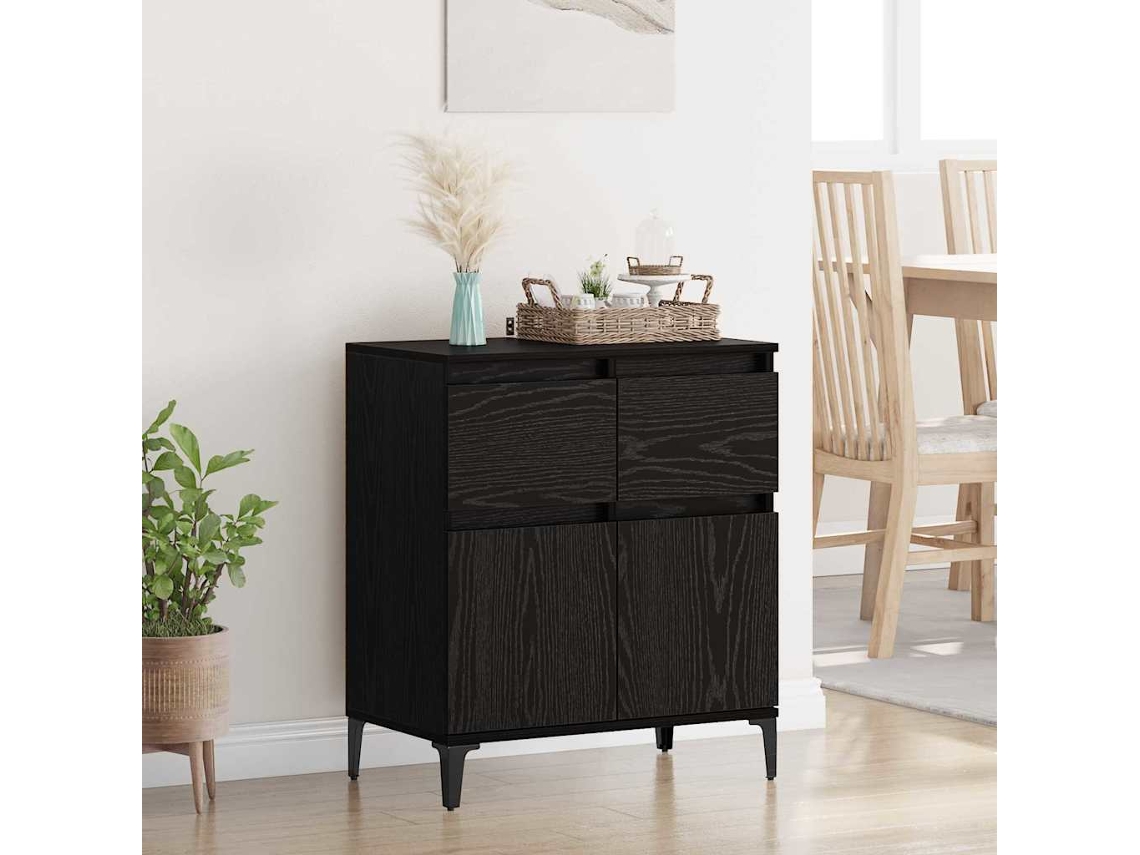 Vidaxl Buffet Com Gaveta Carvalho Preto 60 X 35 X 70 Cm