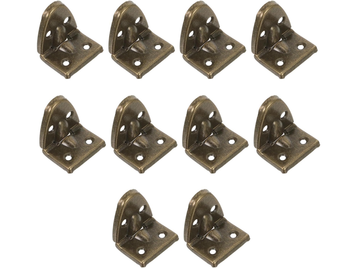 Conjunto De 10 Madeira 2" (5 Cm) Com Ângulo 90 Graus Em Bronze Antigo