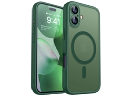 Capa Magnética Para Iphone 17 (6,3 Polegadas), Capa Protetora À Prova De Choque, Verde Escuro.