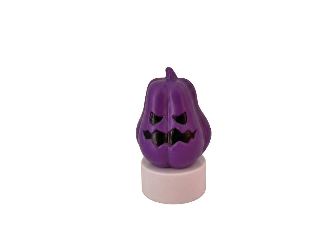 Laxiscreed Vela Led De Halloween Com Fantasma Para Decoração E Festa De Terror, Luz De Abóbora Roxa
