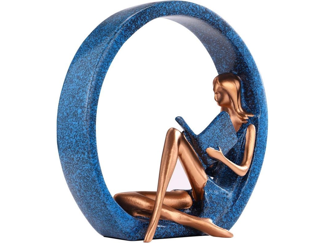Estátua de menina Nova Line, decorativa, leitura, artesanal | S/MARCA