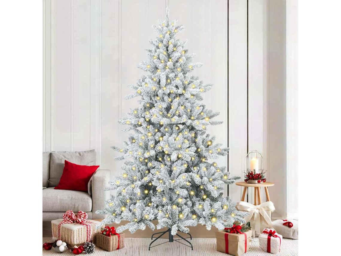 Vidaxl Árvore De Natal Articulada Artificial Branco 210 Cm Pvc E Aço