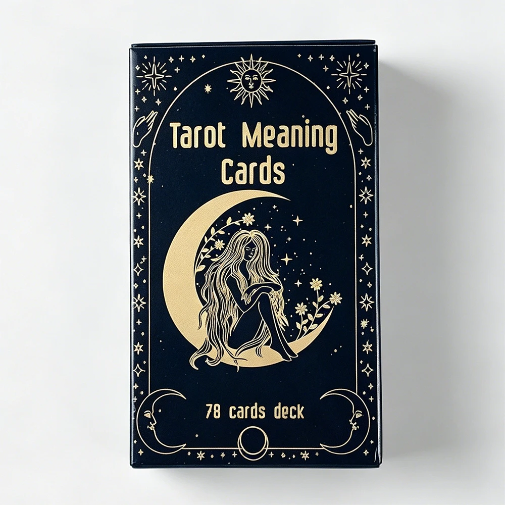 (preto) Baralho De Tarô Com 78 Cartas, Jogo De Tabuleiro De Adivinhação Para Iniciantes, Baralho De Tarô De Bolso.