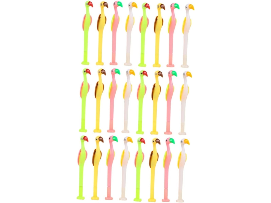 Conjunto De 24 Canetas Em Gel Com Estampa Flamingo, Tinta Preta,