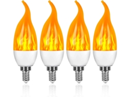 Lâmpadas LED E14 com efeito de chama, conjunto de 4 lâmpadas com 3 modos de intermitência, Luster E14 ZYBLSSBB