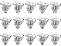 Parafusos T M8 X 20 Com Flanges E Porcas Para Instalação De Painéis Solares E Estruturas De Estufas, 15 Unidades
