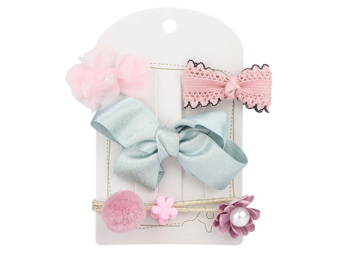 Acessório Capilar Infantil Prendedor E Bandana Floral