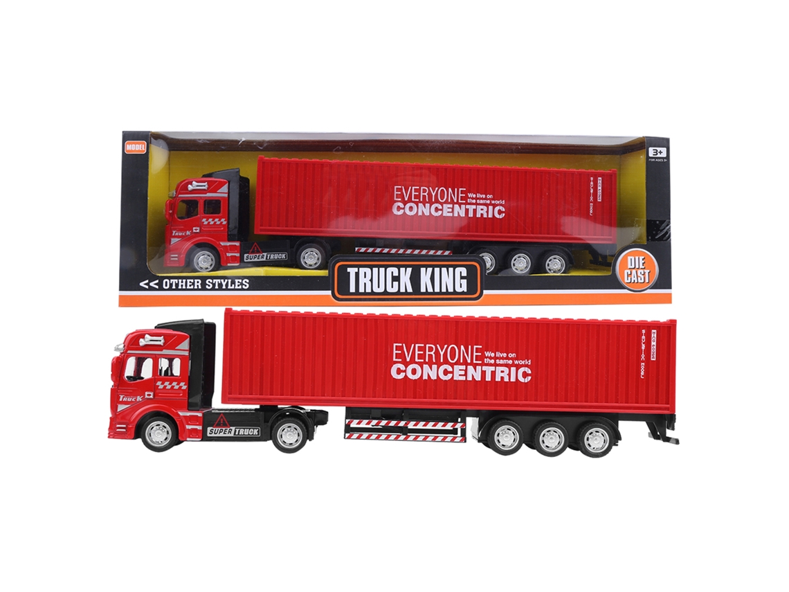 Modelo De Caminhão Container De Liga Metálica 1:48 Brinquedo De Carro Simulação Alta