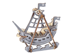 Quebra-cabeça 3d De Madeira Em Formato De Navio Pirata, Com 27 Peças. Dimensões: 14,5 X 8 X 13,6 Cm, 15 X 8 X 14 Cm.