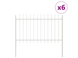 Conjunto 6 Painel De Jardim Vidaxl Branco Aço Revestido A Pó (10,2 X 1 M)