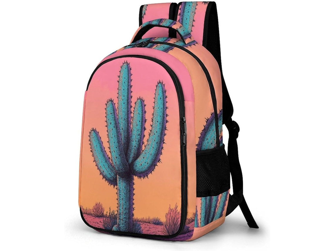 Mochila Escolar Com Estampa Cactos Para 8 12 Anos, De Plantas Meninas, 5º Ano, Infantil Moderna, Ótima Opção