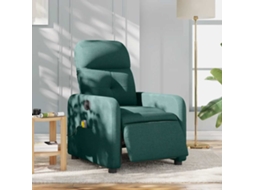 Vidaxl Poltrona Reclinável De Massagens Elétrica Tecido Verde-escuro