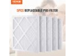 Substituição de Filtros de Carbono Ativo VEVOR 5Pack 15 75'' X 15 75'' para Purificador De