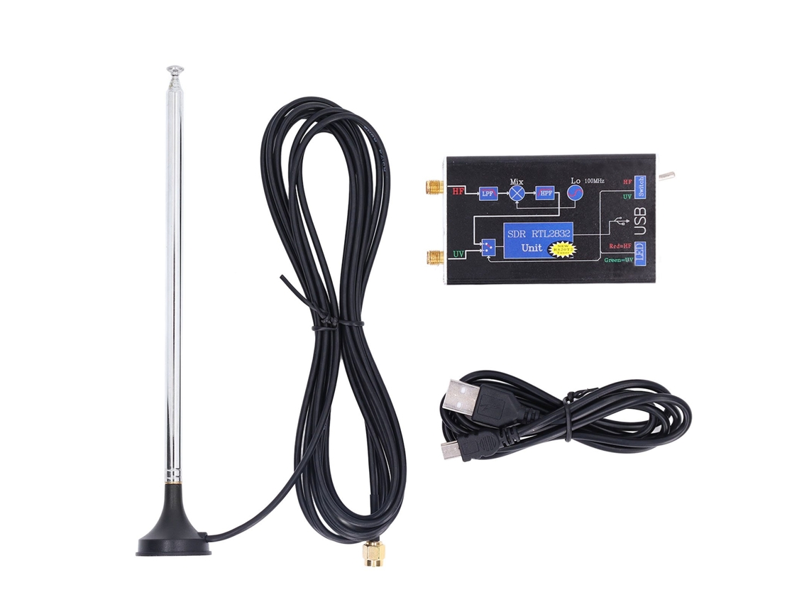 Receptor RTL SDR 100kHz‑1.7GHz para Banda Completa