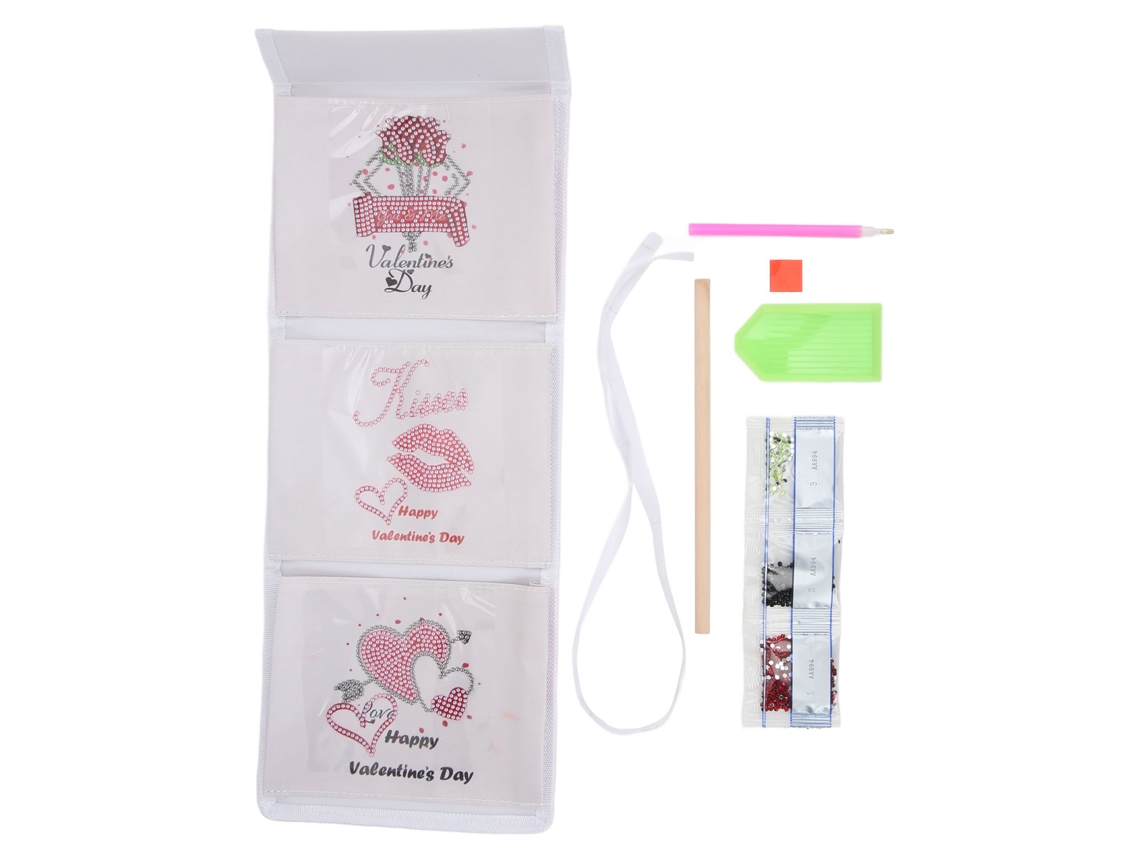 Bolsa De Armazenamento Suspensa Com 3 Bolsos Design De Pedras Diy Tela Química Lavável E Plegável