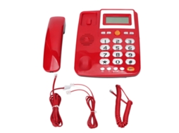 Telefone Com Fio Com Botão Grande, Chamadas Viva Voz Hd, Brilho Do Lcd, Ajuste De Um Botão, Discagem, Telefone Fixo Com Fio Vermelho Brilvibera