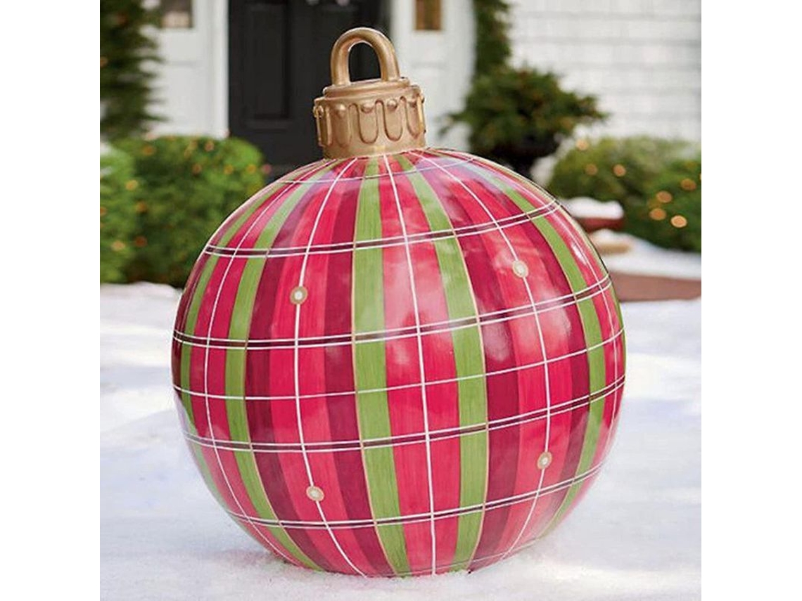 Bola Navideña Hinchable Gigante 60cm, Transparente, Decoração Navideira Interior Exterior, Pvc Durável