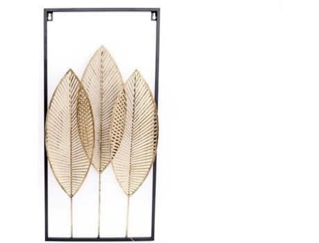 Decoração de parede de metal de design Folhas - SIL - L. 28 x H. 58 cm - Amarelo - Misto - Contemporâneo - Design