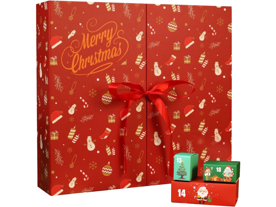 Calendário Do Advento De Natal- Caixas De Presente Para Contagem Regressiva De, Organizador A Época Festiva|