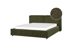 Cama Beliani Linards De Bouclé Verde 210x242x94