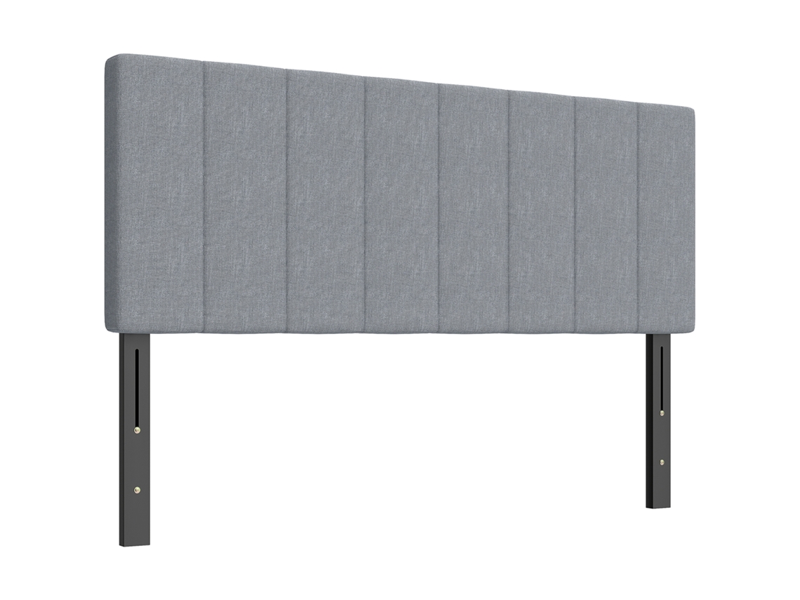 Cabeceira Ajustável 3 Alturas Pés Metal Linho Cinza 160cm