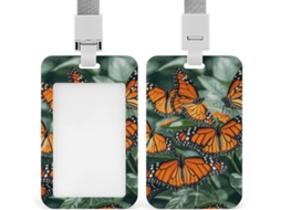 Porta Crachá Com Cordão, Estampa De Borboleta Monarca Laranja, À Prova D Água, Ideal Trabalho, Escritório E