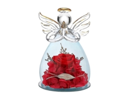 Regalo De Día De La Madre Cumpleaños Para Mamá Abuela, Figura De Ángel Con Rosa Azul Real Preservada