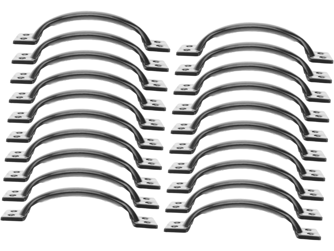 Conjunto De 10 Puxadores Ferro Preto Em Formato Arco, 15cm 6 Polegadas, Leves E Confortáveis, Com Design Simples Para