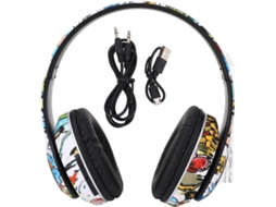 Sxhlseller Casque Bluetooth Com Design Graffiti Innovant, Sans Fil Com Basses Profondes, Reduction Du Bruit Et