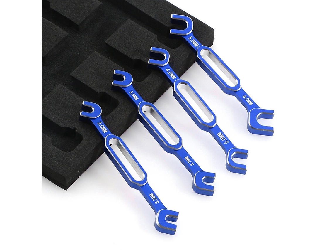 Chave Azul Nº 4 Peças 3/3.2/3.5/3.7/4/5/5.5/6mm Extrator Rótula e Porca Esticador, Ferramenta Universal Peças Automóveis e Barcos Rc MDUG