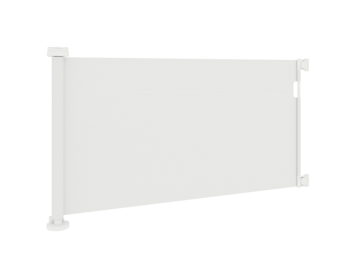 Barreira De Segurança Retrátil 0-136 Cm Pequenos Com Botão De Fecho Branco